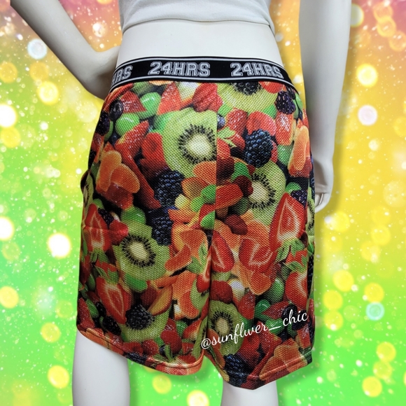 [NEW] 24hrs/Dolls Kill Unisex Fruit Basketball Shorts - Picture 8 of 9